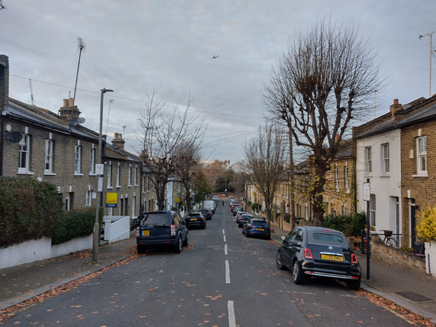 Fig. 18: The view from Dalby currently terminates with the boundary wall to the railway line and scrub – proposed redevelopment north of the railway will project upwards into this view