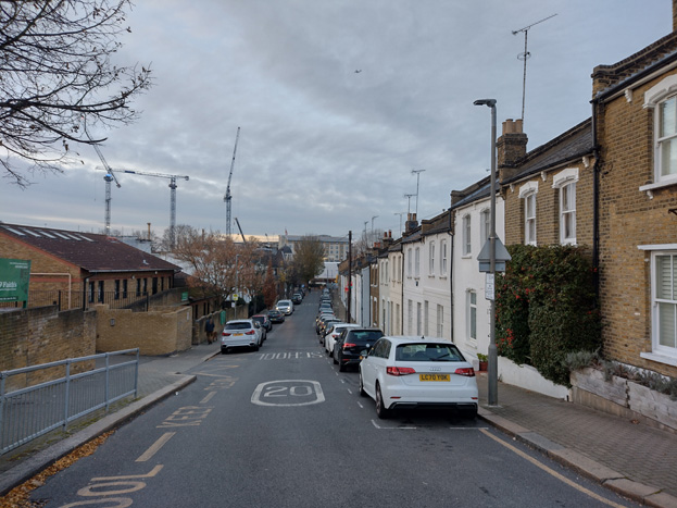 Fig. 20: Mid-rise development is also visible in longer views down Alma Road, with taller building development proposed along Ferrier Street to the north of the railway