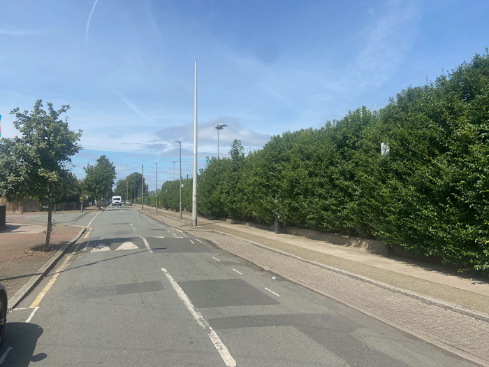 Fig. 38: This section is well planted but the very high and monotonous hedging makes for an uninteresting and hard border in contrast to that of Fieldview