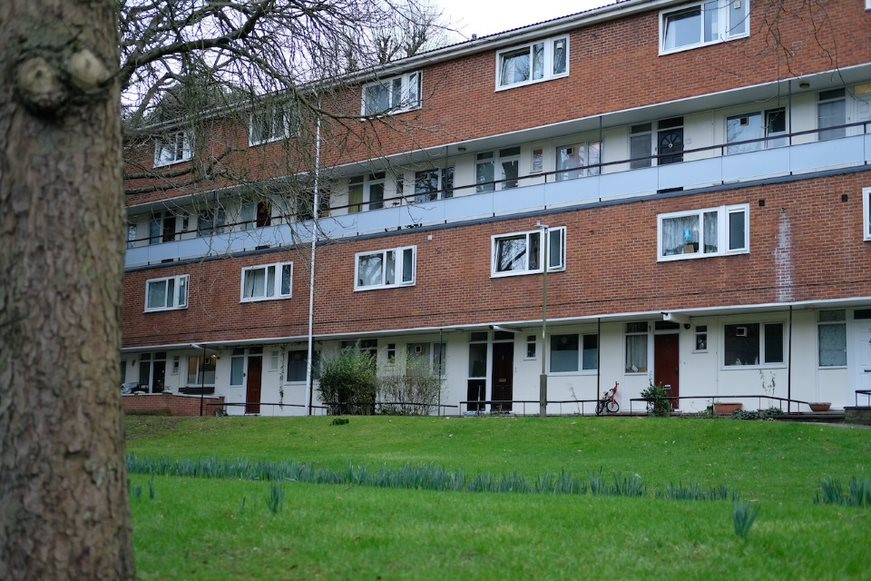 Fig. 50: The front access side, with access to the lower units on the ground floor and upper units with gallery access