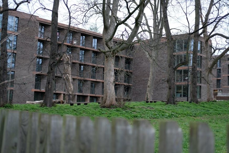 Fig. 108: Rear elevation of one of the Chadwick Hall blocks