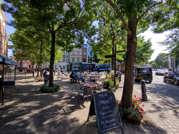 Fig. 6: The Square encourages activity such as al fresco dining and forms the heart of the Conservation Area