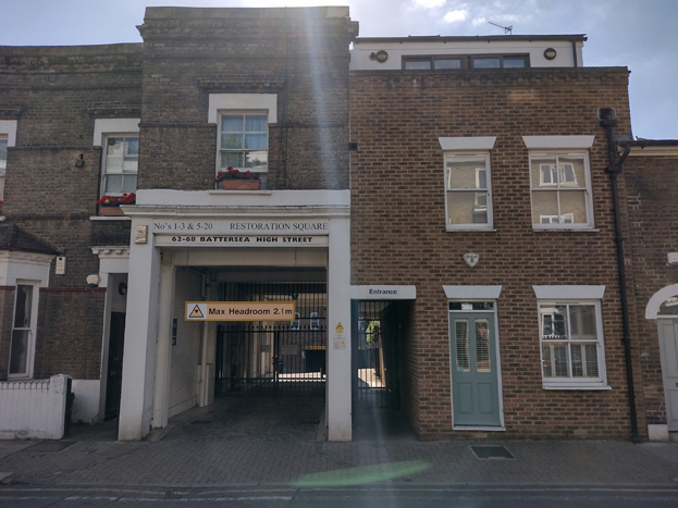 Fig: 39: Entrance to Restoration Square, a contemporary development beyond, incorporates pastiche Georgian buildings