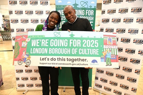 Councillor Kemi Akinola with Frank Bruno