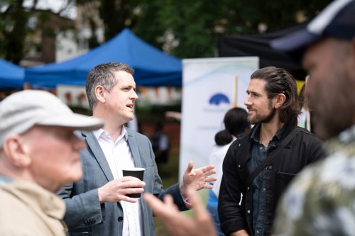 Simon Hogg and Aydin Dikerdem at the Oasis open day